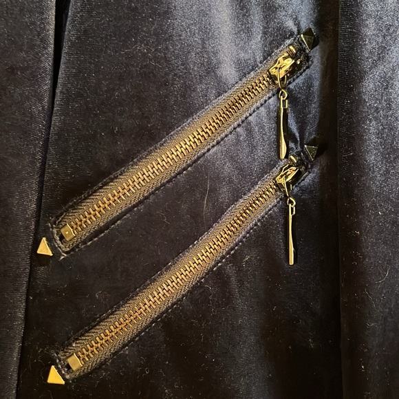 Badgley Alisha Bella velvet moto jacket - Picture 2 of 4